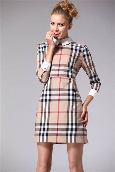 burberry print plaid dress|burberry pleated neck franny dress.